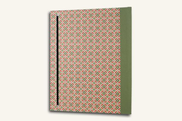 Grün- rote Sammelmappe "Sepp", Dokumentenmappe, handgemacht